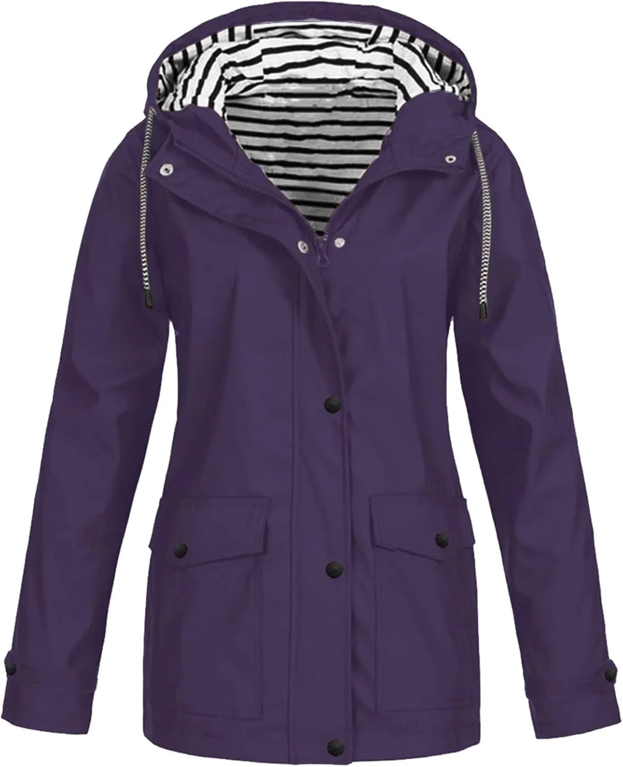 Cdiecer Raincoat Women Waterproof Hooded Trench Coats Plus Size Windbreaker Hiking Running Jacket Spring Rain Jackets