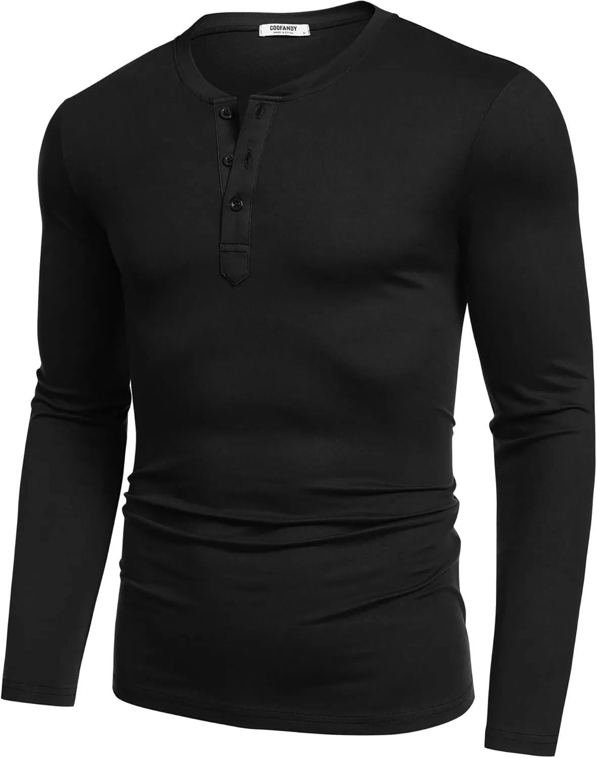 COOFANDY Men's Henley Shirts Long Sleeve Fashion Casual Tee Basic Lightweight T-Shirt
