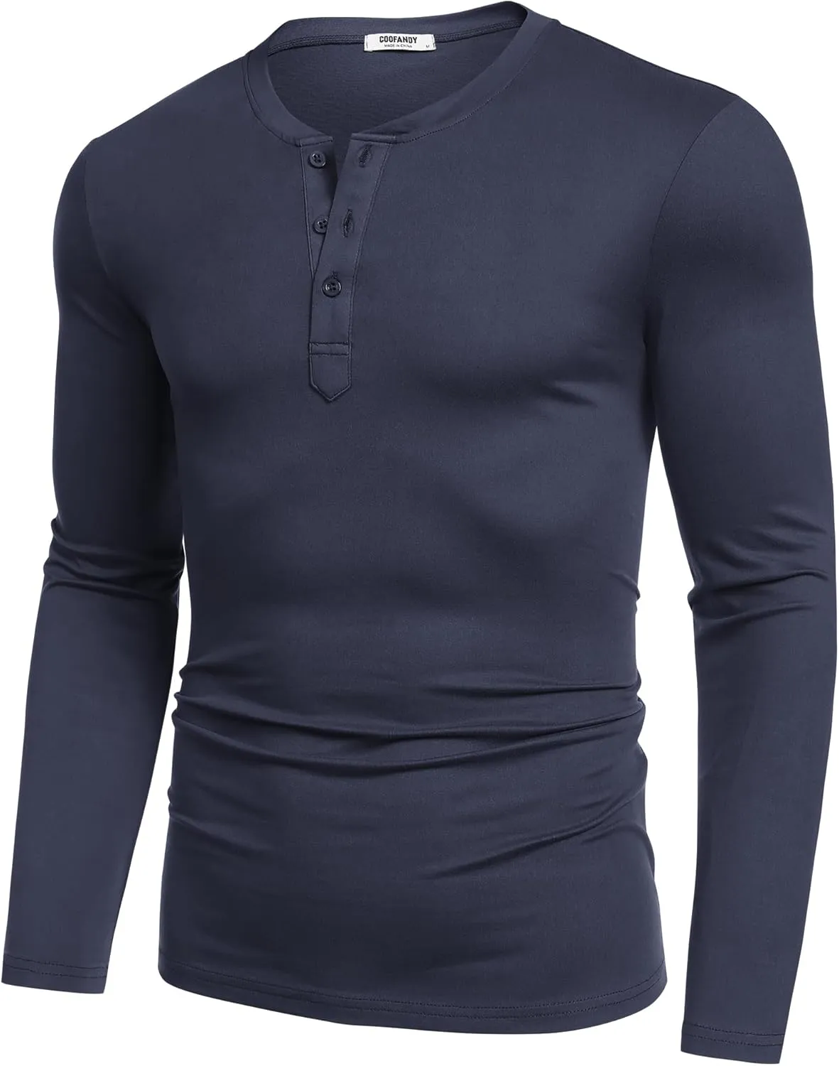 COOFANDY Men's Henley Shirts Long Sleeve Fashion Casual Tee Basic Lightweight T-Shirt