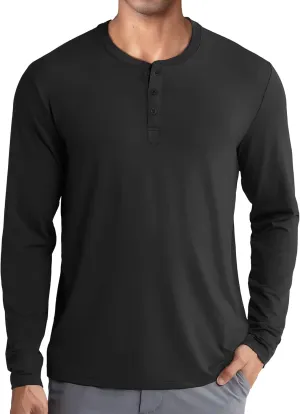 COOFANDY Men's Henley Shirts Long Sleeve Fashion Casual Tee Basic Lightweight T-Shirt