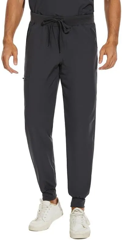 COZYFIT Scrub Pants for Men - Slim Jogger Pants with 5 Pockets, Yoga Waistband, Anti-Wrinkle Scrubs for Men