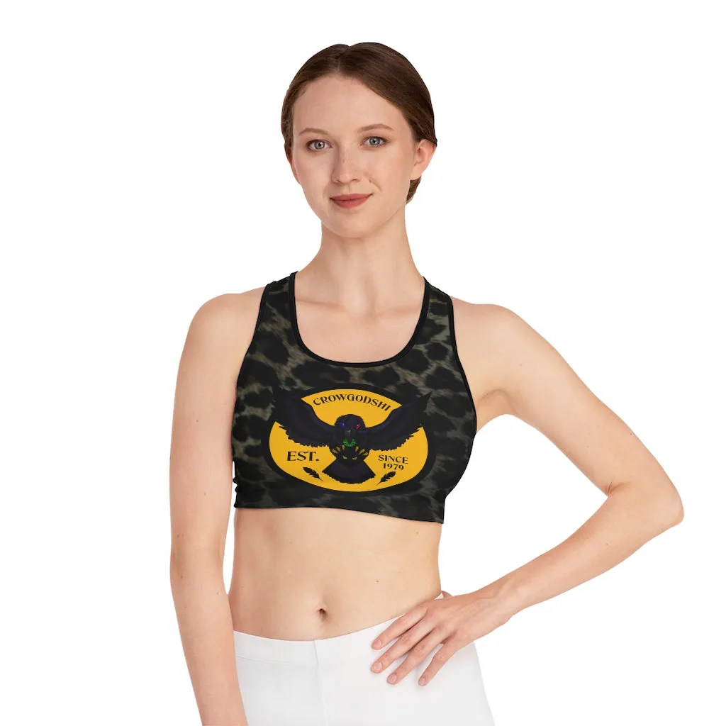 Crowgodshi Designer Jaguar Print Sports Bra