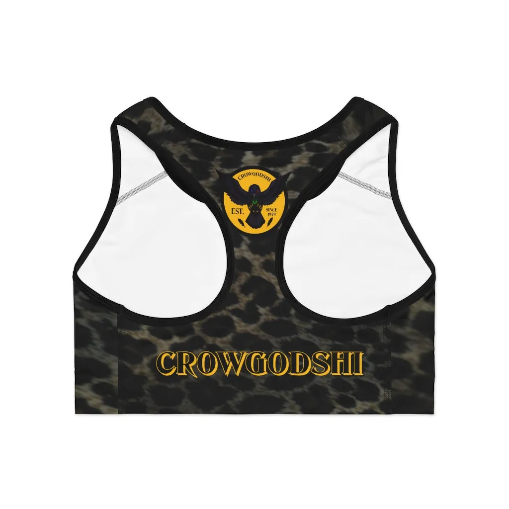 Crowgodshi Designer Jaguar Print Sports Bra