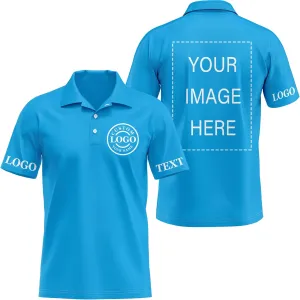 Custom Polo Shirts for Men Women Design Your Own Printed Front Back and Sleeve Personalized with Logo & Text