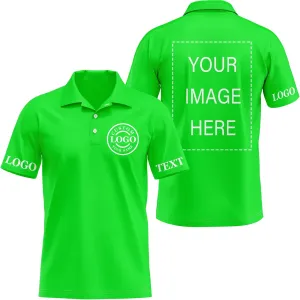 Custom Polo Shirts for Men Women Design Your Own Printed Front Back and Sleeve Personalized with Logo & Text