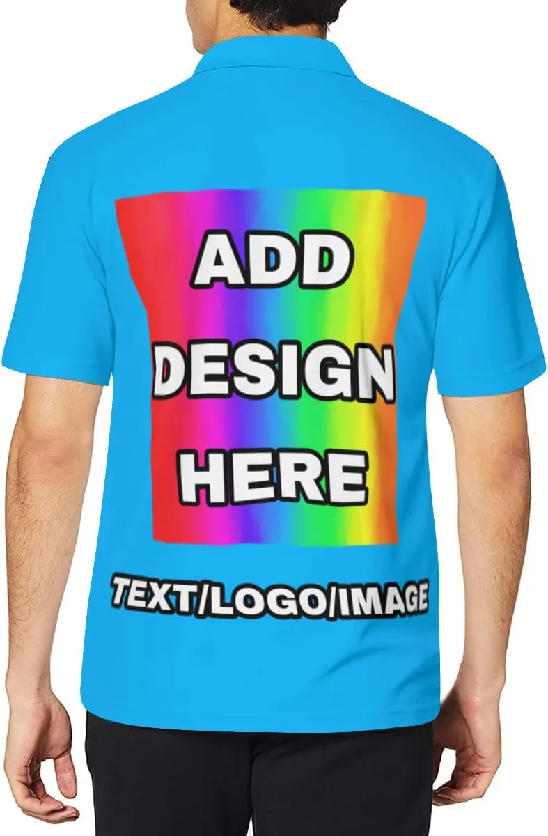 Custom Polo Shirts for Men Women Design Your Own Printed Front Back and Sleeve Personalized with Logo & Text