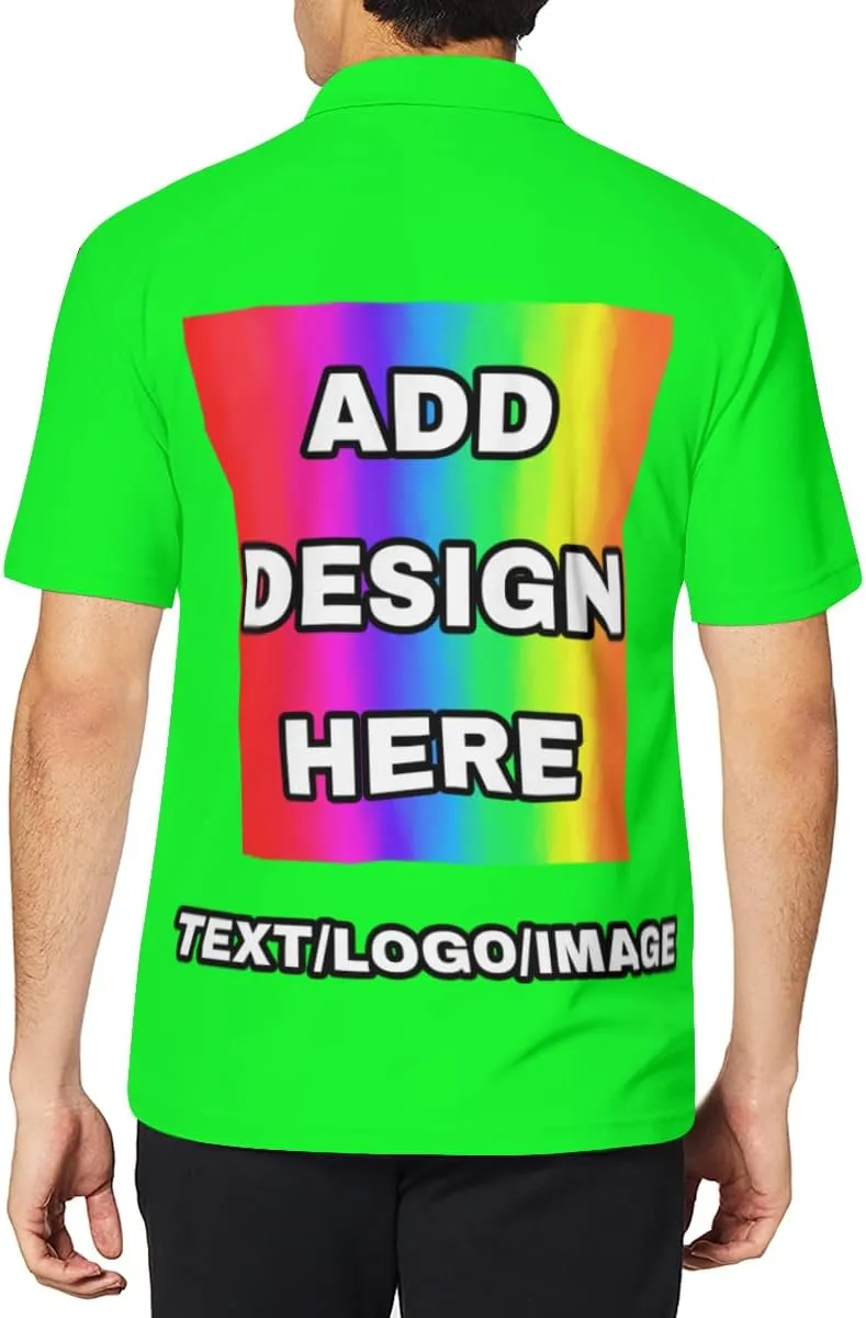 Custom Polo Shirts for Men Women Design Your Own Printed Front Back and Sleeve Personalized with Logo & Text
