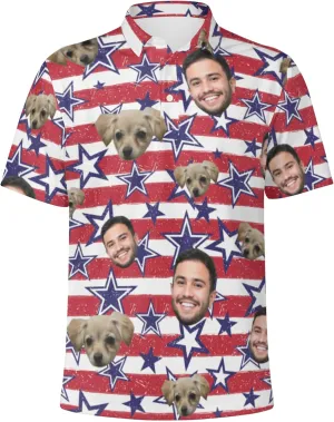 Custom Polo Shirts with Face Photo Golf Shirt Design Your Own Personalized Hawaiian Short Sleeve Performance