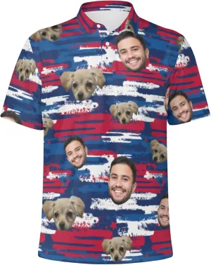 Custom Polo Shirts with Face Photo Golf Shirt Design Your Own Personalized Hawaiian Short Sleeve Performance