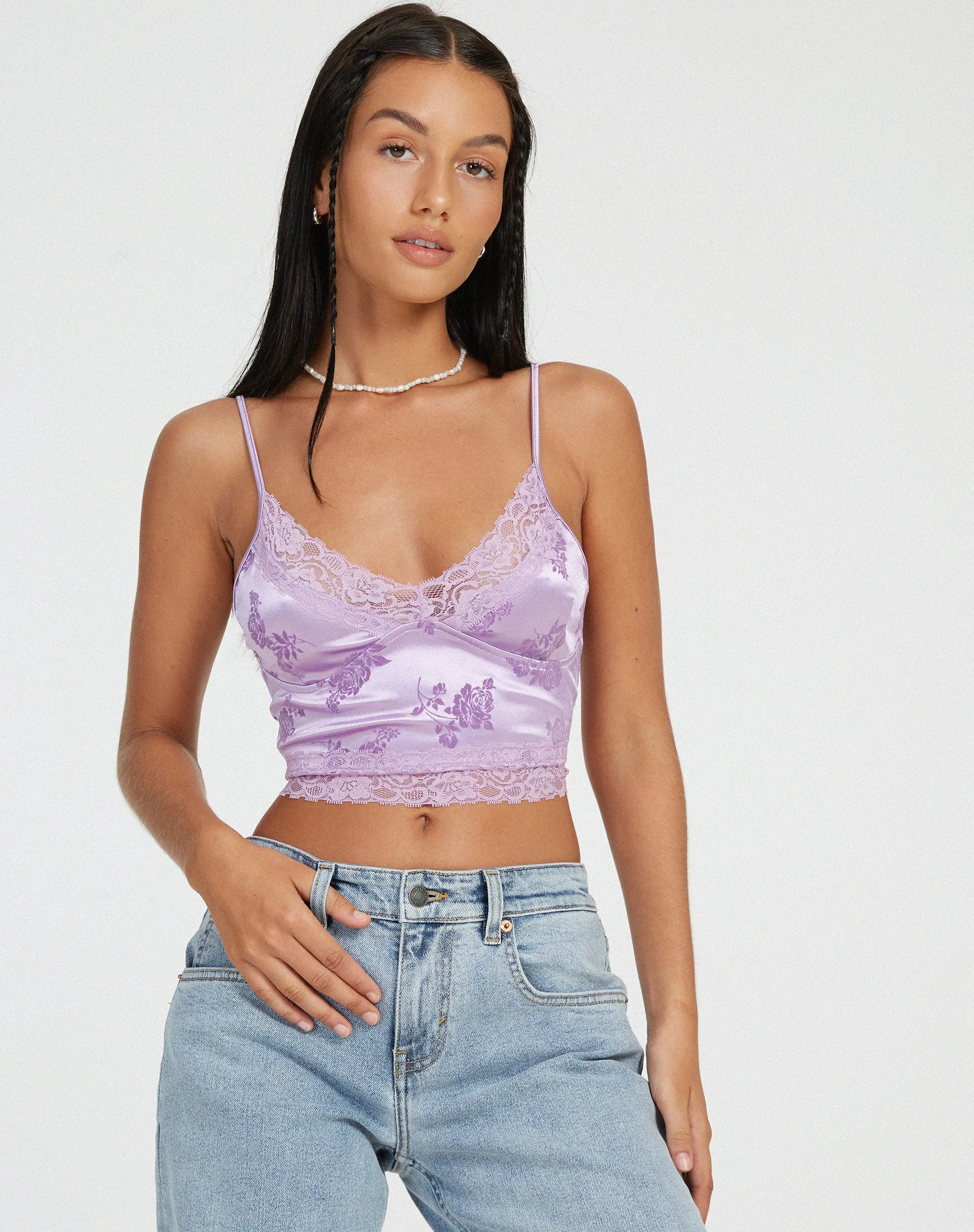 Dyrana Crop Top in Rose Flock Lilac