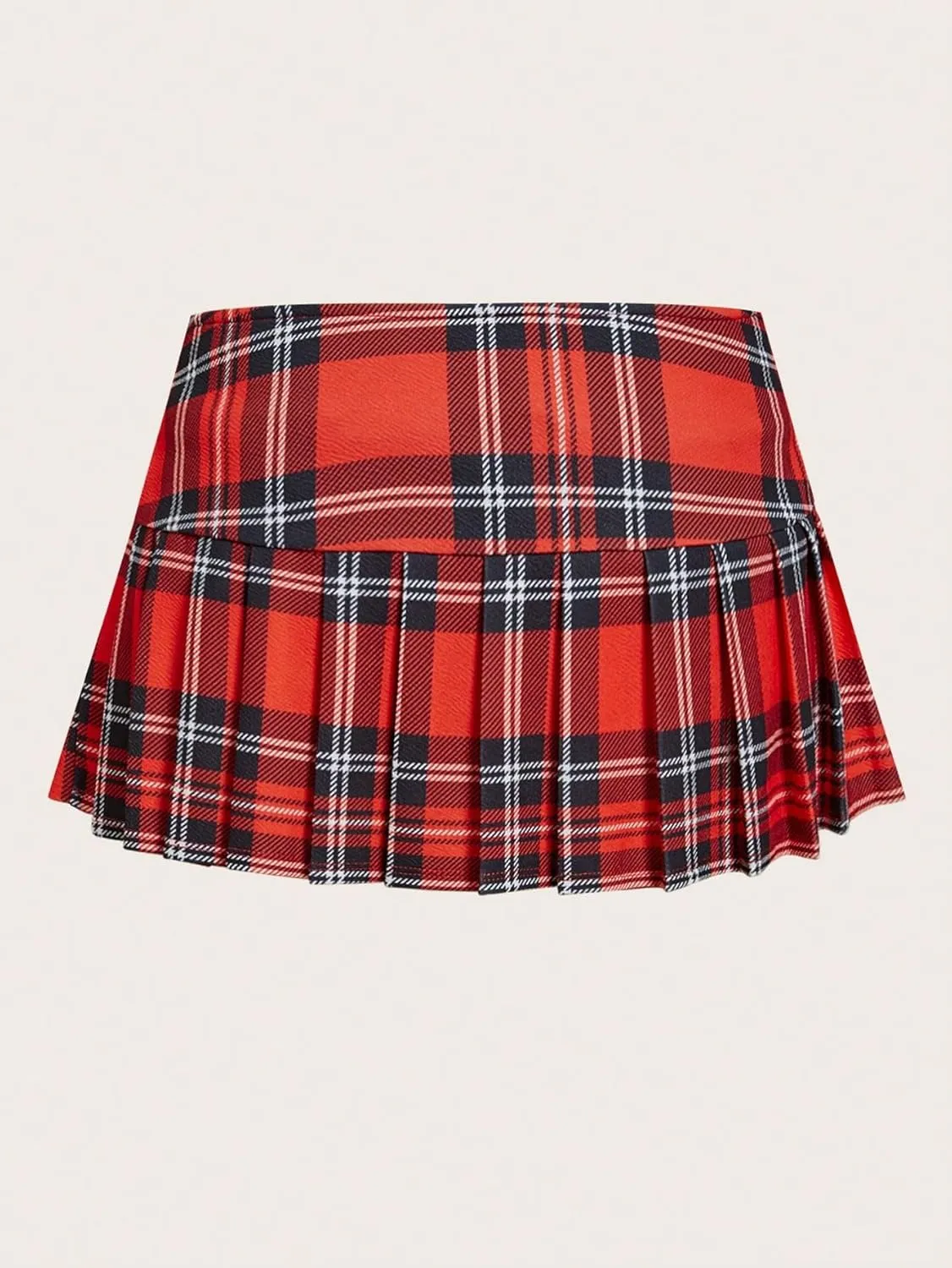 Floerns Women's Plaid Print Pleated Skirt Tartan School Uniform Mini Skirt