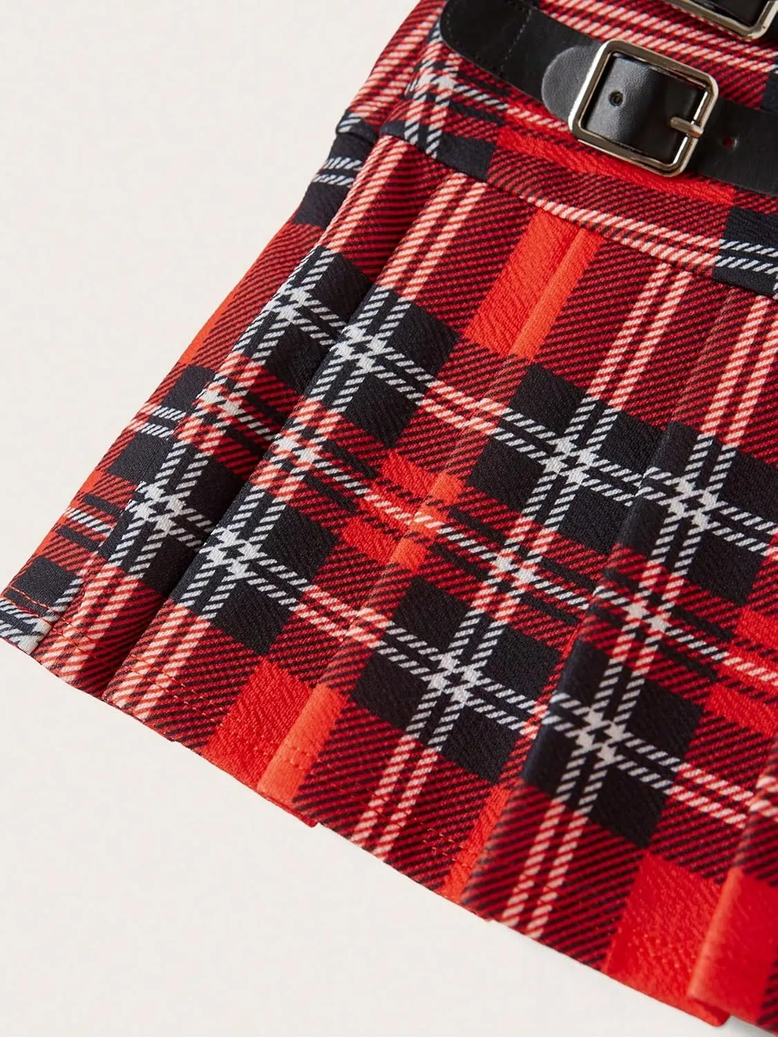 Floerns Women's Plaid Print Pleated Skirt Tartan School Uniform Mini Skirt