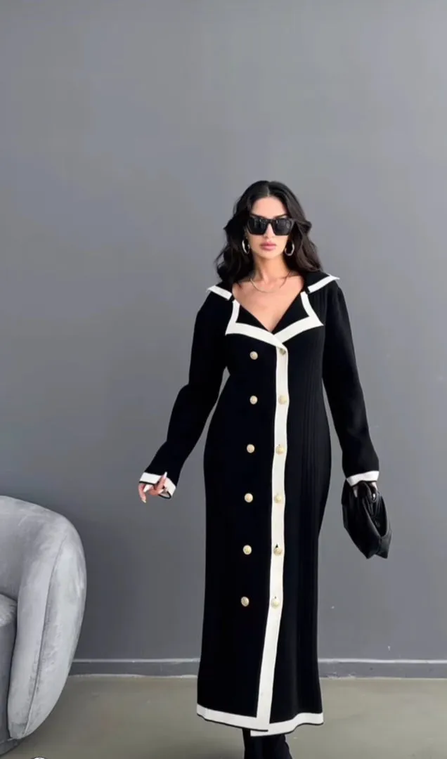 Kiana Long Knit Sweater Dress