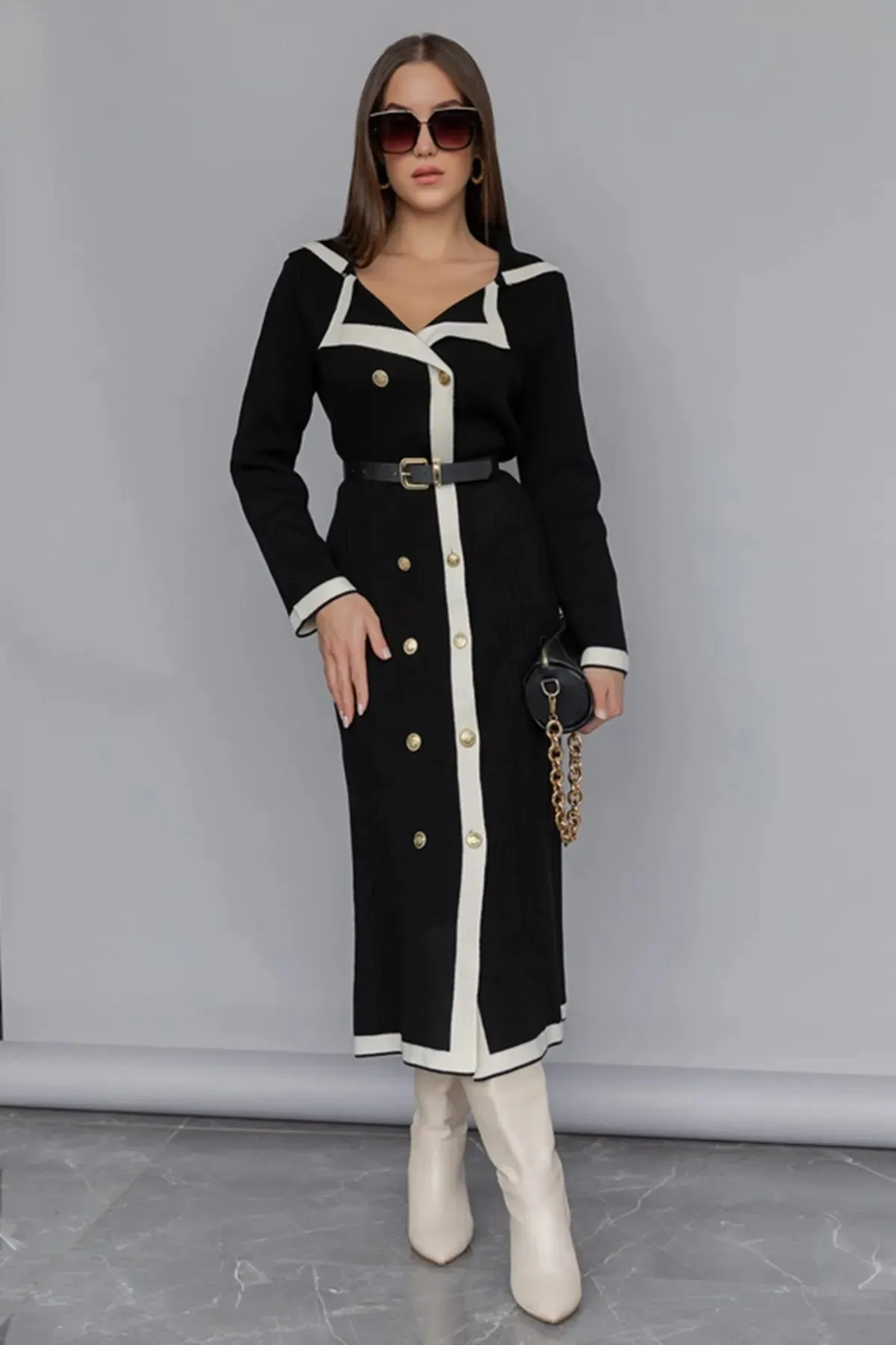 Kiana Long Knit Sweater Dress
