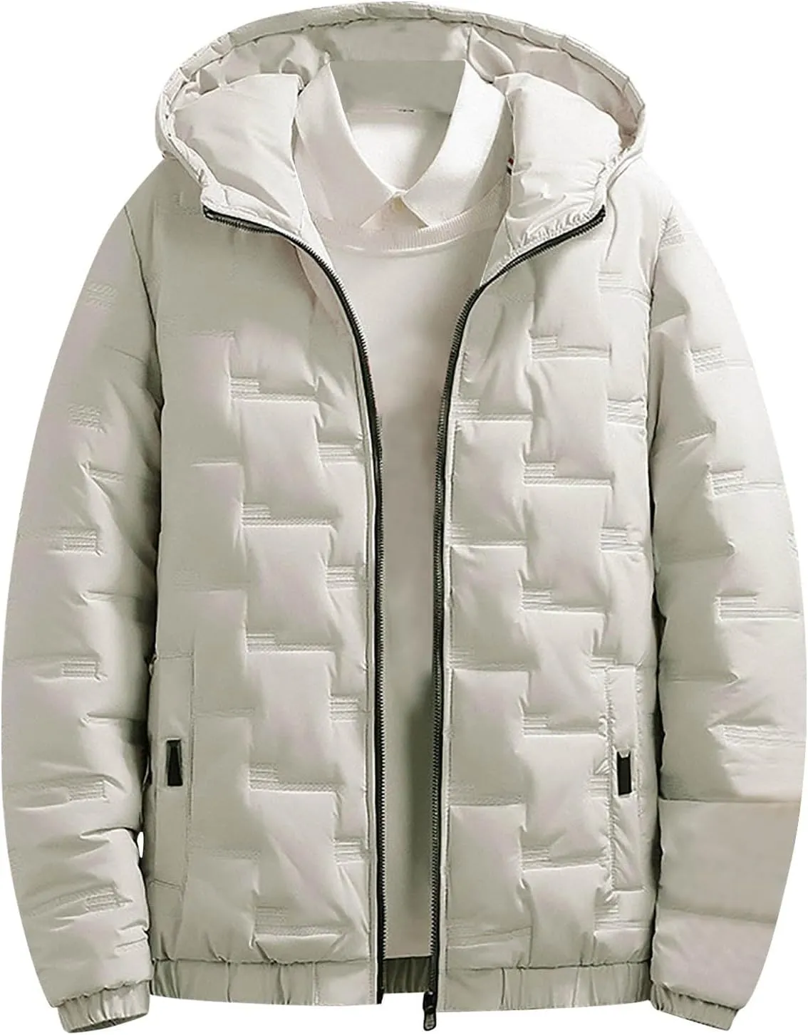 Mens Lightweight Packable Puffer Jacket Winter Insulated Puffy Coat Water Repellent Warm Quilted Jackets Travel