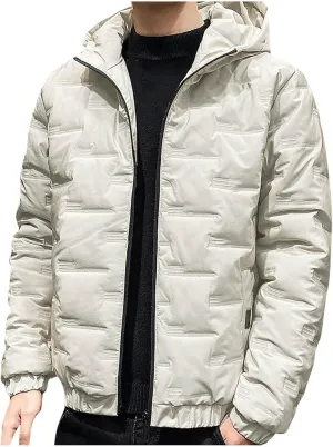 Mens Lightweight Packable Puffer Jacket Winter Insulated Puffy Coat Water Repellent Warm Quilted Jackets Travel