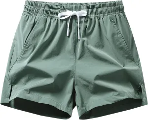Men's Quick Dry Shorts 5 Inches Lightweight Gym Workout Running Athletic Shorts Summer Soild Color Beach Casual Shorts