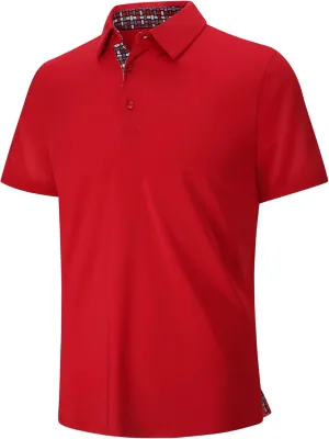 SAMERM Golf Shirts for Men Dry Fit Short Sleeve Moisture Wicking Casual Solid Stylish Mens Polo Shirts