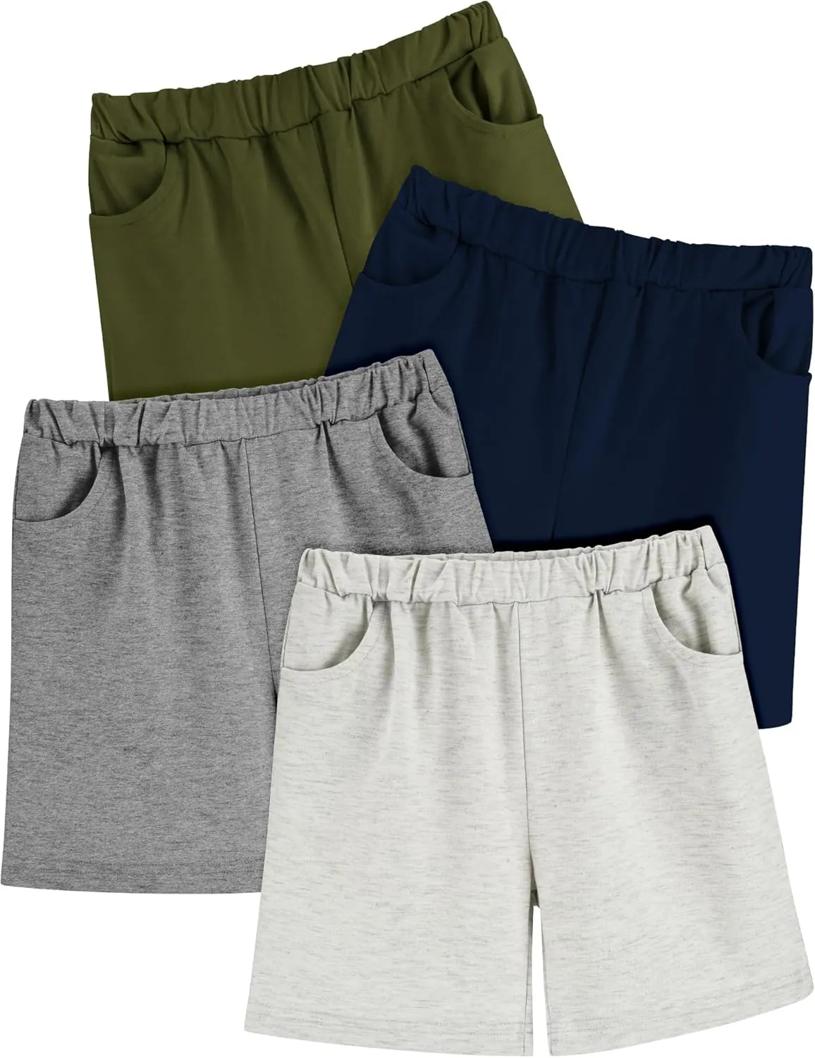 Toddler Boy Shorts 4Pack Athletic Shorts Baby Boys Casual Jogger Active Elastic Waistband Quick Dry Knit Shorts