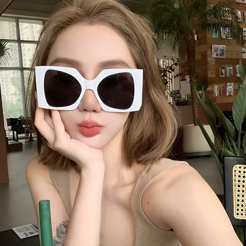 Trendy Large Frame Womens Glasses with AntiReflective Lens
