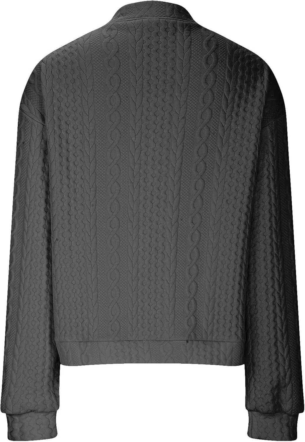 Women's Cardigan Zip Up Cable Knit Long Sleeve Trendy Y2K Sweater Jacket Crewneck Casual Teen Girls Coat 2024 Fall