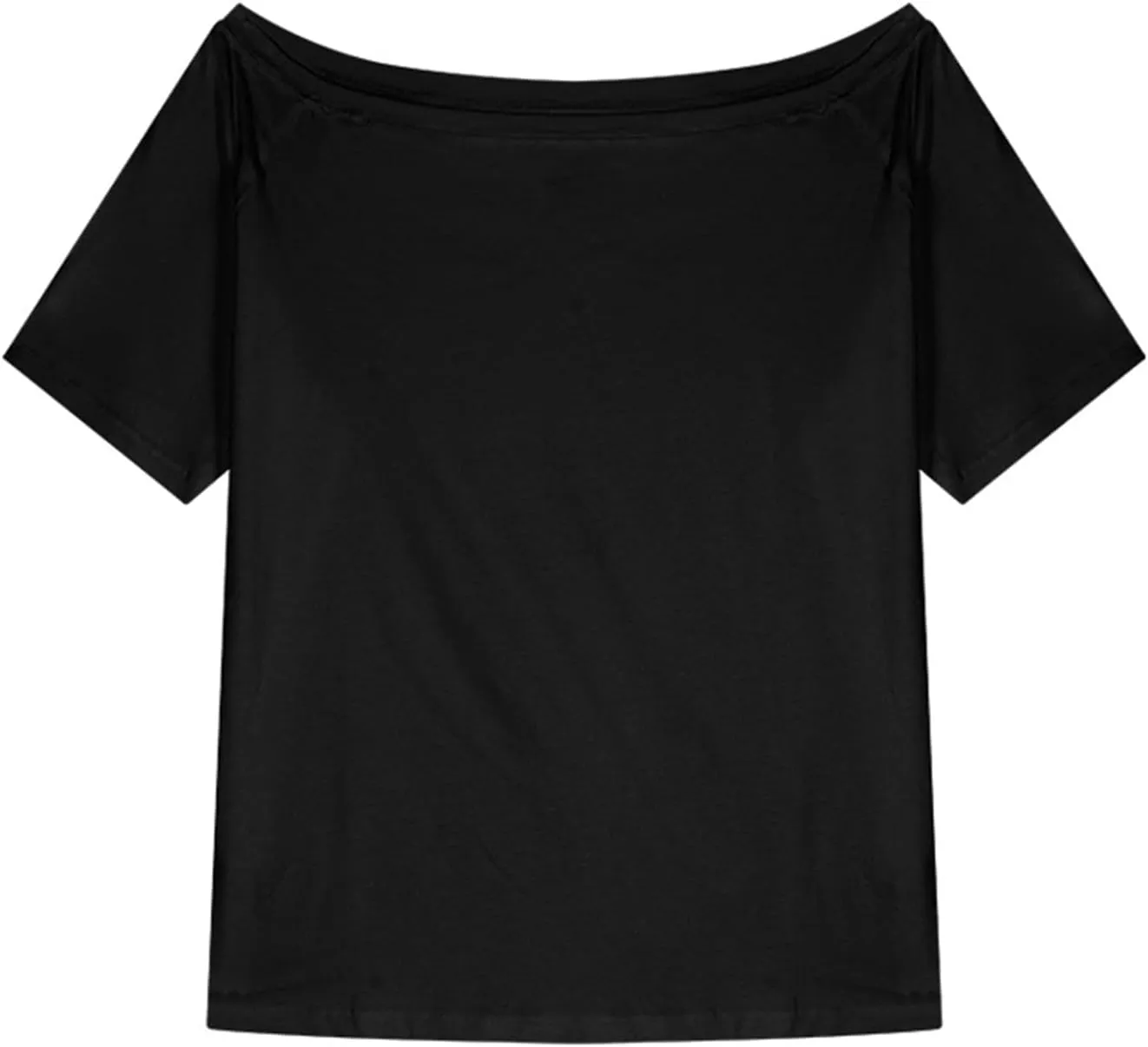 Women's Short Sleeve Off Shoulder Tops Summer Casual Solid Color Casual Daily T-Shirt Loose Comfy Fashion Cute Tees