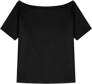 Women's Short Sleeve Off Shoulder Tops Summer Casual Solid Color Casual Daily T-Shirt Loose Comfy Fashion Cute Tees