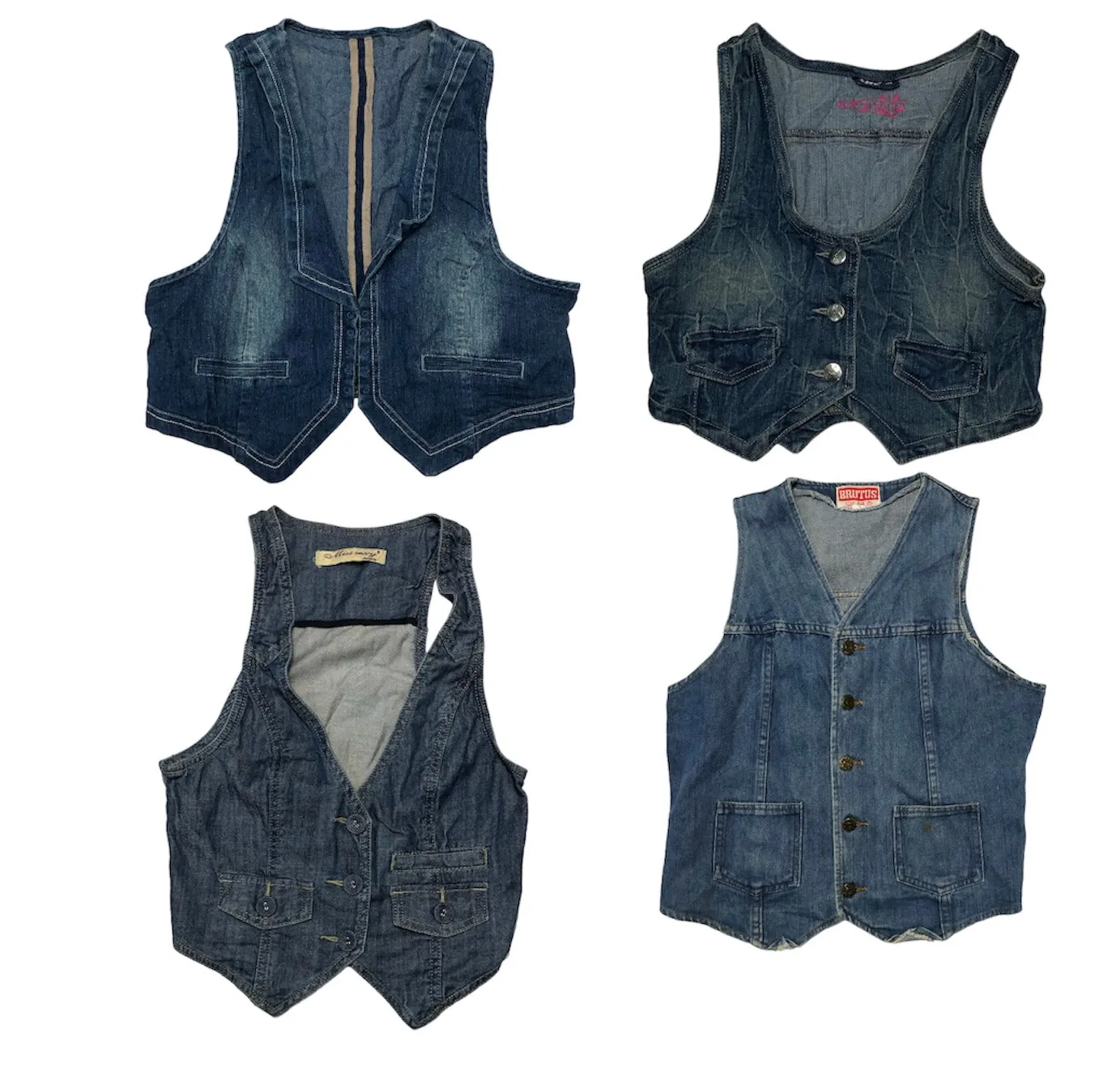 Y2K Cool: Denim  Waistcoats 💥( S-435)