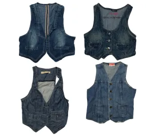 Y2K Cool: Denim  Waistcoats 💥( S-435)