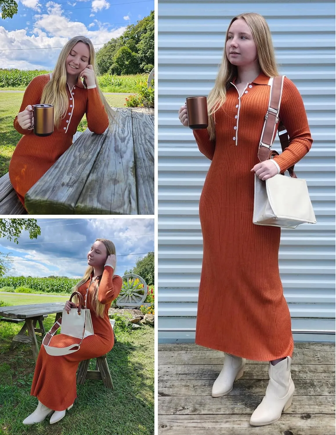 ZESICA Women's Long Sleeve Sweater Dress 2025 Spring V Neck Ribbed Knit Casual Formal Cocktail Bodycon Maxi Dresses